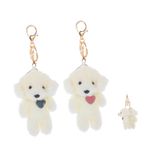 ibasenice 2 Adet Peluş Anahtarlık Doldurulmuş Hayvanlar Sırt Çantası Asılı Dekorlar Doldurulmuş Köpek Oyuncak Ayı Anahtarlık Peluş Köpek Anahtarlık Alaşım Karikatür Köpek Beyaz Süs