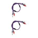ibasenice 2 Adet Ses Hattı modifikasyon kablosu hoparlörler stereo kablo komponent kablosu RCA ses kablosu Araç ses kablosu Stereo ses kablosu giriş çıkış kablosu gitar teli Metal Mor,Purple
