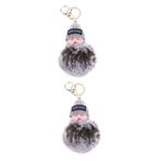 ibasenice 2 Adet Uyuyan Bebek Anahtarlık Peluş Tüylü Anahtarlık Erkekler Kadınlar Mini Bebek Anahtarlık 2li Paket Gri