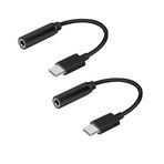 ibasenice 2 Aux kablosu Tip C 3,5 mm, USB-C fişi Tip C 3,5 AUX jakı, kulaklık kablosu kulaklık jakı dönüştürücü, , Pixel, Moto için (siyah)