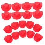 ibasenice 20 Adet DIY bebek şapkaları parti için minyatür şapkalar yetişkin kovboy kostümü mini şapkalar çocuk oyuncak dollhouse şapka için bebek narin minik şapkalar plastik kırmızı