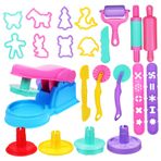 ibasenice 22 Adet Plaj Oyuncakları Peluş Oyuncak Kedi Kil Hamur Alet Takımı Oyun Hamuru Seti Kil Hamur Kalıbı Hamur Oyun Araçları Kiti Küçük Gemi Şekillendirme Makinesi Hayvan Çocuk Plastik