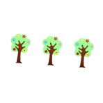 ibasenice 3 Parça ağaç duvar sticker duvar ağacı yaprak duyuru panosu Eğitimsel duvar süsü Sınıf dekorasyonu etiket retro bahar bülten tahtası seti elma dekoru dokunmamış kumaş Green