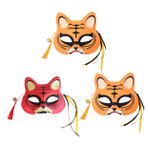 ibasenice 3 Parça Kaplan Kedi Maskesi Maskeler Cosplay 3d Hayvan Yüz Pervane Çin Hediyeleri Led Hayvan Maskeleri Hayvan Kostümü Eski Maskeler 3 Boyutlu Plastik Performans Sahne Balo