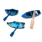 ibasenice 3 Set mikro peyzaj teknesi tekne dekoru denizcilik kürek bot tema şişme çocuk oyuncak ev dekorasyon Minyatür dekorasyon Bahçe dekorasyonu reçine tekne simülasyon tekne modeli Blue