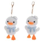 ibasenice 4 Adet Ördek Yavrusu Anahtarlık Mini Ördek Anahtarlıklar Küçük Ördek Kolye Çanta Kolye Peluş Hayvan Anahtarlık Kawaii Anahtarlık Beyaz 3 Boyutlu Kısa Peluş Sarı Ördek Sırt Çantası