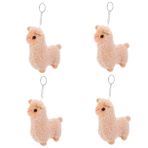 ibasenice 4 Alpaka Kolye Alpaka Oyuncak Alpaka Süsler Hayvan Anahtarlıklar Koyun Anahtarlık Sevimli Hayvan Süsleri Çanta Kolye Anahtarlık Peluş Alpaka Kawaii Anahtarlık Kısa Peluş