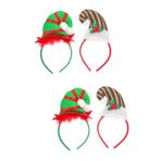 ibasenice 4 Noel Kafa Bandı Noel Elf Şapka Kafa Bandı Noel Kafa Toppers Saç Bantları Yetişkinler Için Yılbaşı Saç Bantları Noel Partisi Saç Bantları Noel Şapka Toppers Saç Bantları Abs
