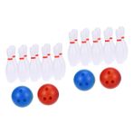 ibasenice 4 Takım Oyuncak Bowling Topu Çocuklar Için Sevgililer Günü Şekerleme Çantaları Doğum Günü Partisi Oyunları Bowling Oyunu Oyuncak Seyahat Aksesuarları Mini Küçük Reçine Mikro Sahne