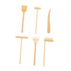 ibasenice 6 Adet Tırmığı Masa Bamboorake Oyuncak Minyatür Meditasyon Zen Bahçesi Aksesuarı Küçük Tırmık Süsleme Yumuşatma Tırmık Bamboosand Tırmık Aksesuarlar Plastik Mini