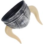 ibasenice Cadılar Bayramı için Viking Boynuz Şapkası Ve Kızlar için Oyuncak Gümüş Siyah Plastik Cosplay Ve Kostümler için Eğlenceli Aksesuar