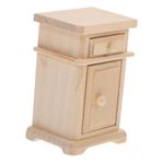 ibasenice Dollhouse Başucu Masa Fotoğraf Sahne Mobilya Komidin Vitrin Bebek Evi Minik Ev Dekoratif Minik Dolap Mini Başucu Dolabı Minyatür Kolye Ahşap Ob11