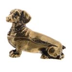 ibasenice Gerçekçi Pirinç Dachshund Köpek Heykeli Menteşeli Kapaklı Vintage Mücevher Kutusu Antik Yüzük Tutucu Köpek Koleksiyonluk Heykelcik Düzenleyici Masa Süsü
