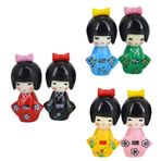 ibasenice Japon Bebek Kimono Bebek 6 Adet 4 Cm Geleneksel Bebek Süsleme Asya Halk Kimono Tahsil Heykelcik Heykeli Ofis Ev Restoran Masa Süsü