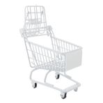 ibasenice Küçük Alışveriş Sepeti Küçük Şeyler Mini Market Arabası Mini Alışveriş Sepeti Modeli Mini Metal Sepeti Depolama Oyuncak Simülasyon Arabası Çocuk Demir Beyaz Numara Yapmak Masaüstü