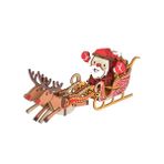 ibasenice Noel Ahşap Süslemeleri Noel Masa Heykelcik Erken Gelişim Oyuncakları Ahşap Noel Heykelcik Dekoratif Noel Baba Kızağı Noel Kızak Dekorasyon Bambu Ayarlamak 3 Boyutlu Birleştirilmiş