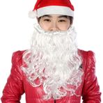 ibasenice Noel Baba Kostüm Aksesuarı Beyaz Büyük Noel Baba Sakal Peruk Kıvırcık Aksesuarlar Noel Cosplay için