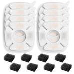 ibboke Premium Pet Çeşmesi Filtre Seti, 8'li Paket Yedek Filtre ve 8'li Paket Filtrasyon Sistemi Yedek Ön Filtre Süngerleri Veken 94oz ve 70oz Otomatik Pet Çeşmesi Kedi ve Köpek Su Çeşmesi için