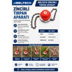 İBELTECH Profesyonel Zincirli Tırpan Başlığı Yoğun Ot ve Diken Temizleme Tüm Modellere Uyumlu