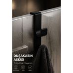 İBERİALHOME Duşakabin Askısı | Montaj Gerektirmez | Çift Kancalı Banyo Askısı | Havlu, Bornoz, Lif Askılığı
