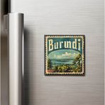 İberk Burundi Burundi - Posta Pulu Temalı Ülke - Baskılı Buzdolap Magneti Kare - 9x9 cm