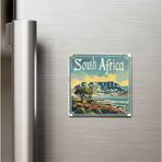 İberk Güney Afrika South Africa - Posta Pulu Temalı Ülke - Baskılı Buzdolap Magneti Kare - 9x9 cm