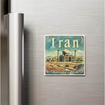 İberk İran Iran - Posta Pulu Temalı Ülke - Baskılı Buzdolap Magneti Kare - 9x9 cm