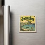 İberk Jamaika Jamaica - Posta Pulu Temalı Ülke - Baskılı Buzdolap Magneti Kare - 9x9 cm