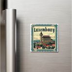 İberk Lüksemburg Luxembourg - Posta Pulu Temalı Ülke - Baskılı Buzdolap Magneti Kare - 9x9 cm