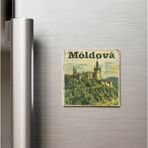İberk Moldova Moldova - Posta Pulu Temalı Ülke - Baskılı Buzdolap Magneti Kare - 9x9 cm