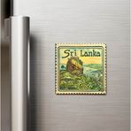 İberk Sri Lanka Sri Lanka - Posta Pulu Temalı Ülke - Baskılı Buzdolap Magneti Kare - 9x9 cm