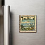 İberk Tanzanya Tanzania - Posta Pulu Temalı Ülke - Baskılı Buzdolap Magneti Kare - 9x9 cm