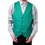 IBEX Erkek Slim Fit Resmi Yelek - V Yaka, Kolsuz, 2 Cepli - Garsonlar, Bar Personeli, Düğünler ve Süslü Elbiseler için İdeal - Polyester-Pamuk Karışımı, zümrüt yeşili, M