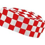 Ibex Polycotton Kafatası Şapkaları Profesyonel Yemek Şapkası, Aşçılar, Fırıncılar, Erkekler ve Kadınlar için (5'li Paket), Kırmızı Beyaz Kareli, One Size