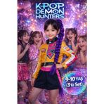 İblis Avcıları K-POP Demon Hunters Rumi Cosplay Kostüm Seti Ceket Şort Mor Örgülü Saç 3 Parça - 9-10
