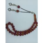 İbrahim Altıntaş KÜRE KESİM ALPAKA PÜSKÜL KIRMIZI SARI KEHRİBAR TESPİH