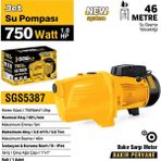 İbtaş SGS5387 - Jet Su Pompası 750 Watt 1.0 Hp - 46 Metre - Bakır Sargı