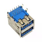 Ic-265e İkili Usb3.0 Konnektör A Tip Şase Dişi 90 Mavi
