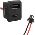 IC-266T-4 Pano Tip Kare Type-C + USB Şarj Soketi Bağlantı Modülü - Ebatlar
