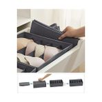 Iç Giyim Düzenleyici 8'li Set, Çekmece Düzenleyici, Katlanabilir, Düzenleyici, Saklama Kutusu Dolabı, Kumaş Kutuları Saklama, Sütyen, Çorap, Kravat, Gri RUS08GY - 001-Renkli - Option-1