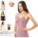 Iç Giyim Kota Modal Kumaş Ince Önü Dantel Atlet - Mürdüm - 2XL