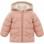 Iç Kısmı Peluş Pudra Düz Renk Şişme Kız Bebek Mont - Pembe - 9 - 12 Ay