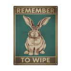 İç Mekan Bildirimi Duvar Dekoru 30,7 x 40,5 cm Tavşan Özellikli Metal Tabela Silmeyi Hatırla Poster Modern Retro Ev Detayı Yatak Odası veya Okuma Köşesi için İdeal Vintage İç Duvar Vurgu