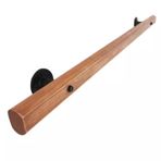 İç Mekan/Dış Mekan Kullanımı için Metal Braketli Masif Ahşap Merdiven Küpeşte, Ayarlanabilir 1.6-7.8FT Merdiven Korkuluğu, Kolay Delme Kurulumu, 0.8M/2.6FT Boyut