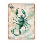 İç Tasarım Parçası 40,7 x 40,5 cm Metal Duvar İşareti Astroloji Posterleri İçeren Akrep Burcu Antik Takımyıldızı Klasik Ev Dekoru Detay Oturma Odası veya Çalışma Odasına Uyar İç Mekan Duvar Dekoru