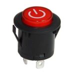 IC180F Kalıcı 26 mm Power Simgeli Kırmızı Işıksız Buton