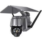 Icam Güneş Enerjili Tf Kart Destekli Wifi Ptz Ip Kamera 4mp. Hd Lens 360 Derece Gece Görüşü - Gri