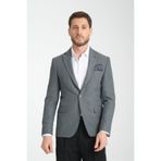 İcardii Erkek Siyah Battal Büyük Beden Mono Yaka Dar Kesim Blazer Spor Ceket Siyah 56