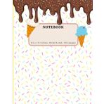 Ice Cream Notebook, Sprinkles Notebook, Wide Ruled Notebook with dripping ice cream, Composition Notebook Ice Cream. Fun notebook for school, college, office, work or home.