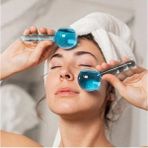 Ice Globes Face Roller Soğuk Yüz Buz Küreleri Masaj Aleti 2 Adet Quartz Roller Yüz Yogası Için Toplar Masaj Aleti Kırmed